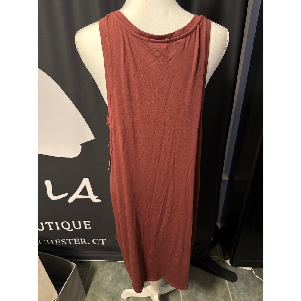 Women Sleeveless Jersey Knit Shift Dress Scoop Neck Xl - Picture 3 of 4